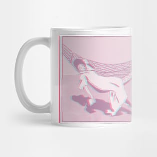 Woman In Hammock With Book In Rose Mug